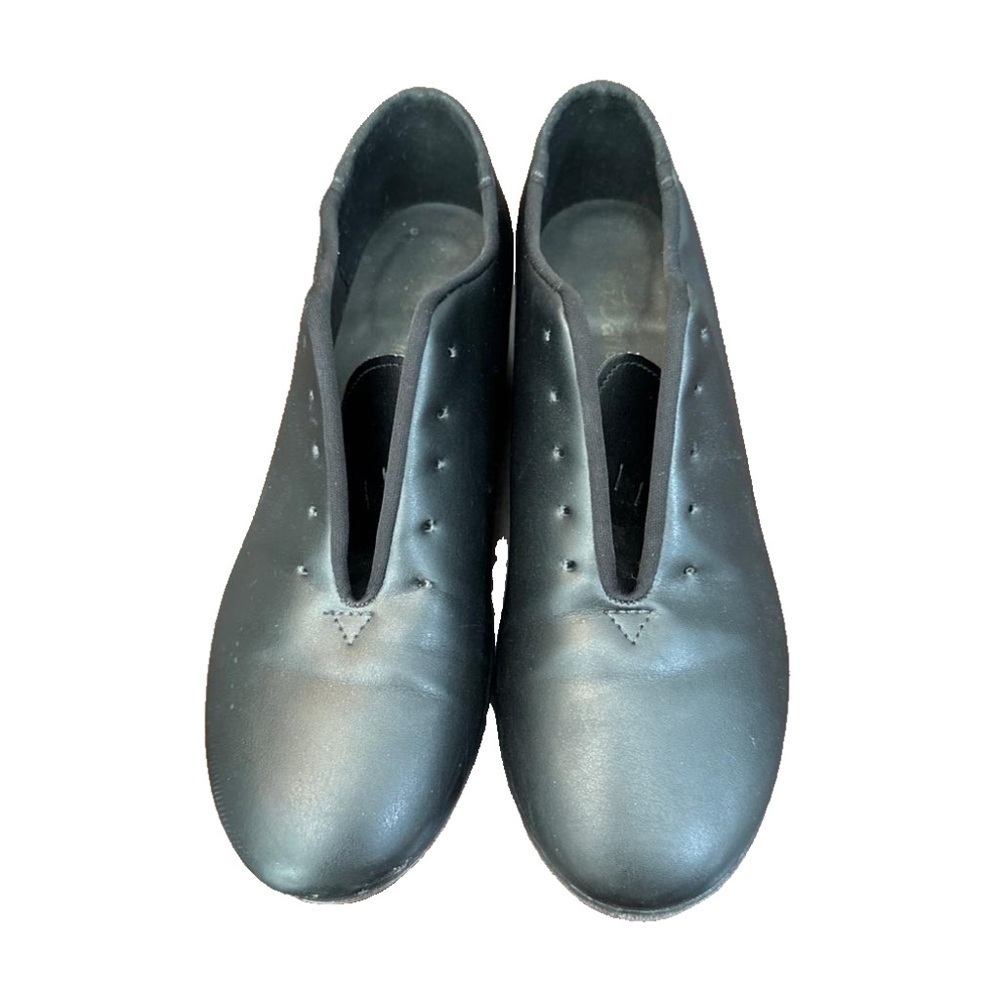 Youth  kid’s Black Tic Tap Toe Shoes